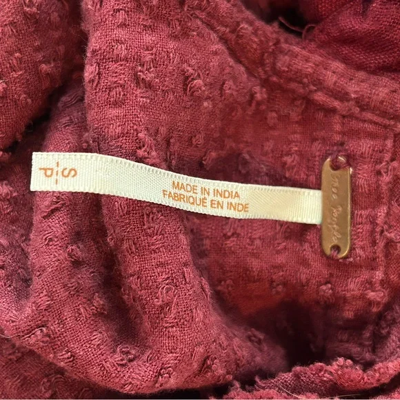 Free People Walking in Hueco tie back cropped top, raspberry, S - Picture 5 of 9